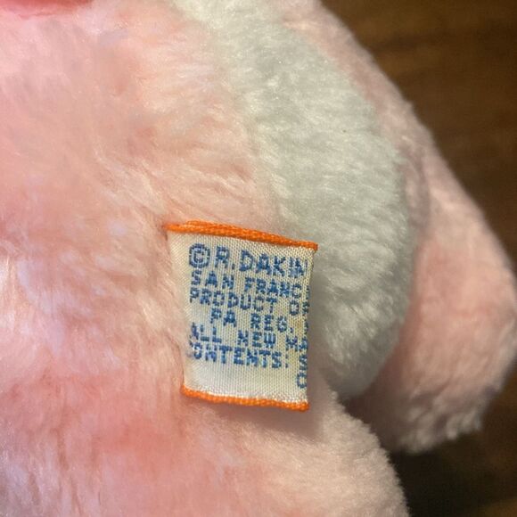 Vintage plush toys Bundle Mattel Baby Beans, wind up bear,Dankin pink elephant - Picture 11 of 14